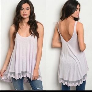 Threadzwear lavender hi low tank top